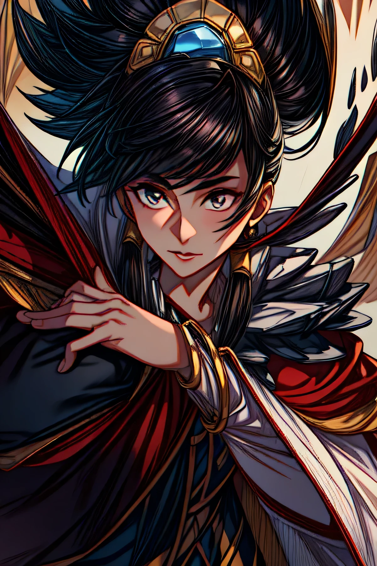 Taliyah, best quality, best quality, ultra-detailed, highres,sharp focus,(ultra detailed,extremely detailed), 1girl,(masterpiece, best quality), masterpiece, best quality, 1girl, TaliyahSessions,
