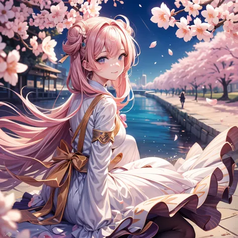 1 girl , (incredible_absurd:1.5),  &#39;solo&#39; &#39;extremely subtle , beautiful girl , 8k wallpaper,cherry blossoms:1.6,