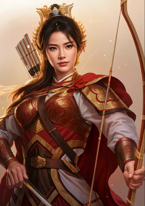 Aravud image of a woman holding a bow and arrow, Inspired by Ju Lian, Portrait of a modern Darna, female archer, Inspired by Du ...