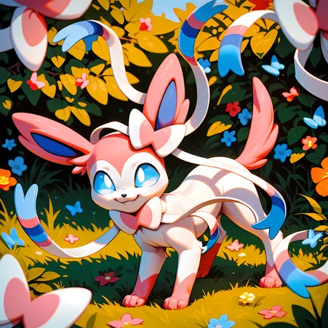 score_9, score_8_up, score_7_up, sylveon pokemon, cute, smile