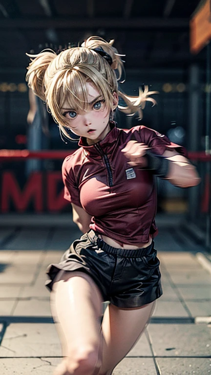 #quality(8k wallpaper of extremely detailed CG unit, ​masterpiece, hight resolution, top-quality, top-quality real texture skin,hyper realisitic, digitial painting,increase the resolution,RAW photosbest qualtiy,highly detailed,the wallpaper),solo,a jk girl is punching you by her bare fist very hard,#1girl(cute, kawaii,small kid,hair floating,messy hair,blonde hair,long hair,messy hair,pony tail hair,skin color white,eye color blue,eyes shining,big eyes,breast,angry,punching you by her fist,dynamic pose,dynamic angle), BREAK ,#fist(motion blur on fist:1.8),#background(school,),(when drawing the hand please draw them very correctly for sure),[nsfw]