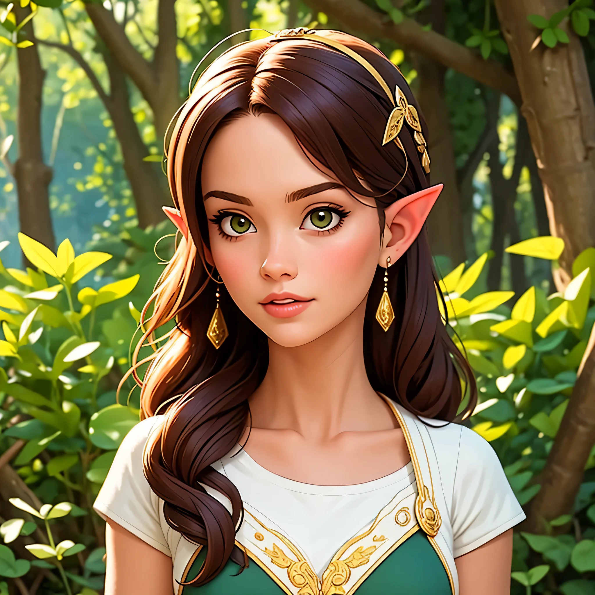 a close up of a elf girl with a green dress, elf girl, elf princess, very beautiful elven top model, hyperrealistic fantasy art, beautiful and elegant female elf, realistic fantasy render