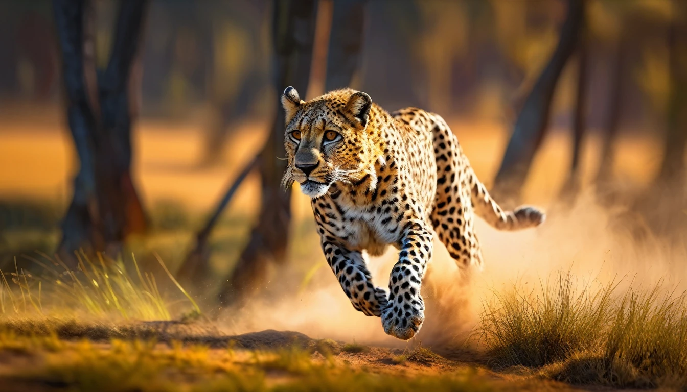 (best quality,4k,8k,highres,masterpiece:1.2),(motion blur:1.5), ultra-detailed,(realistic,photorealistic,photo-realistic:1.37),(profile shot:1.5),Gepard,painting,wild run, run very fast,motion blurred background,(motion blur shows the speed at which gepard run), detailed fur texture,motion blurred scenery,  motion blured lines, immersive motion blured forest environment.