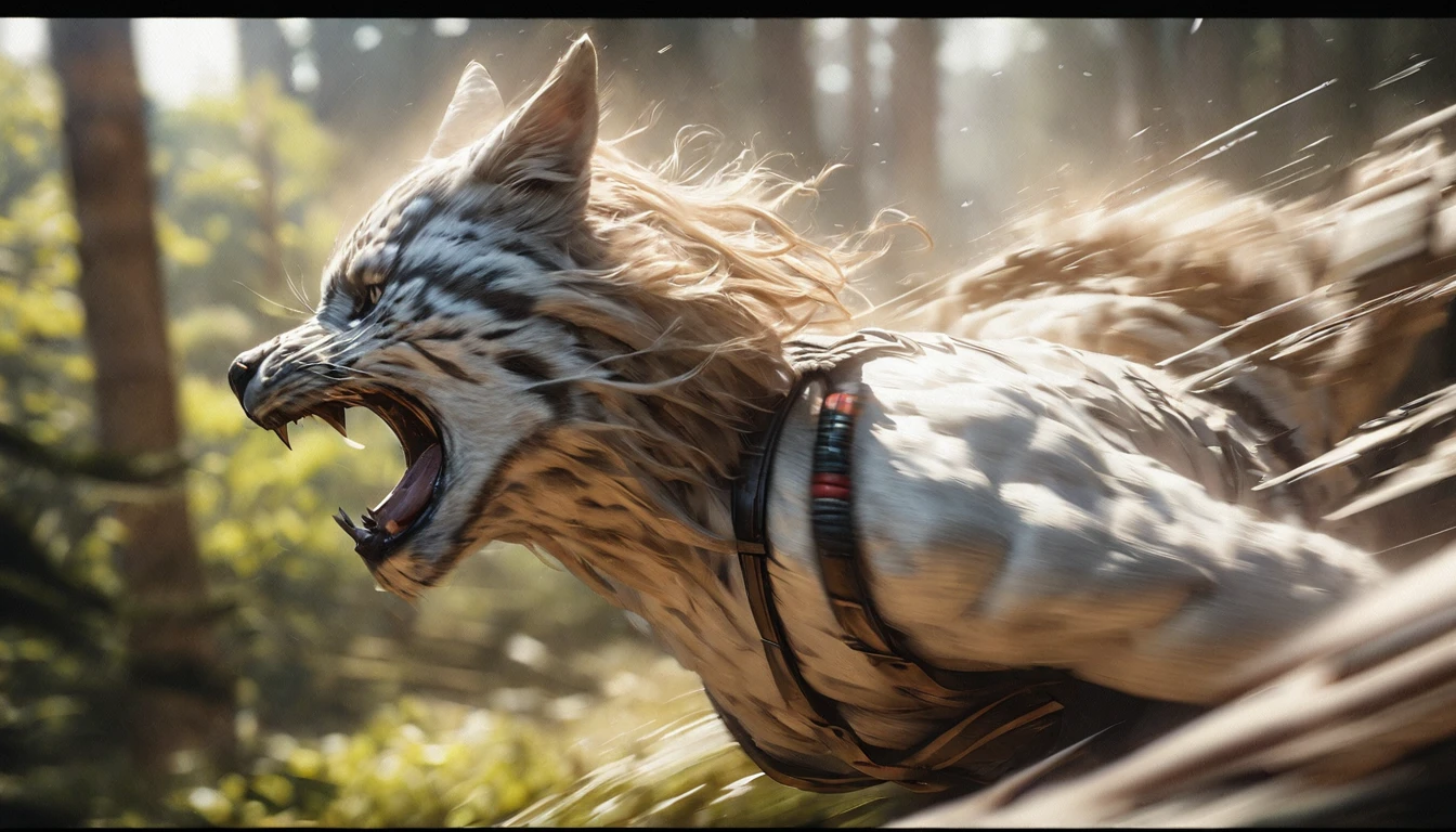 (best quality,4k,8k,highres,masterpiece:1.2),(motion blur:1.5), ultra-detailed,(realistic,photorealistic,photo-realistic:1.37),(profile shot:1.5),Gepard,painting,wild run, run very fast,motion blurred background,(motion blur shows the speed at which gepard run), fullmoon, horror, detailed fur texture,motion blurred scenery,  motion blured lines, immersive motion blured forest environment.