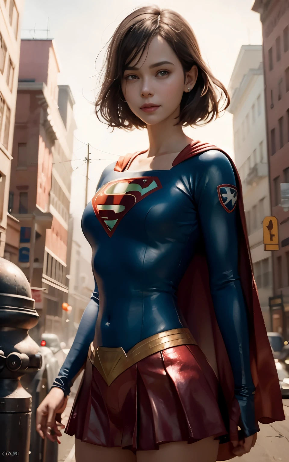 Super Girl, Mysterious smile, 3D magic details, James Jean Soft Light, 4K, yuri shwedoff and tom bagshaw, Beautiful digital art work, Sylvain Sarel and Igor Mosky, full-body shot