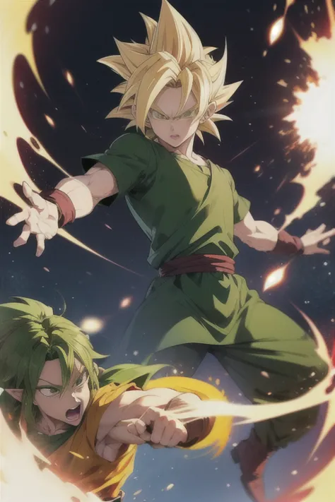 super saiyan link, green tunic,