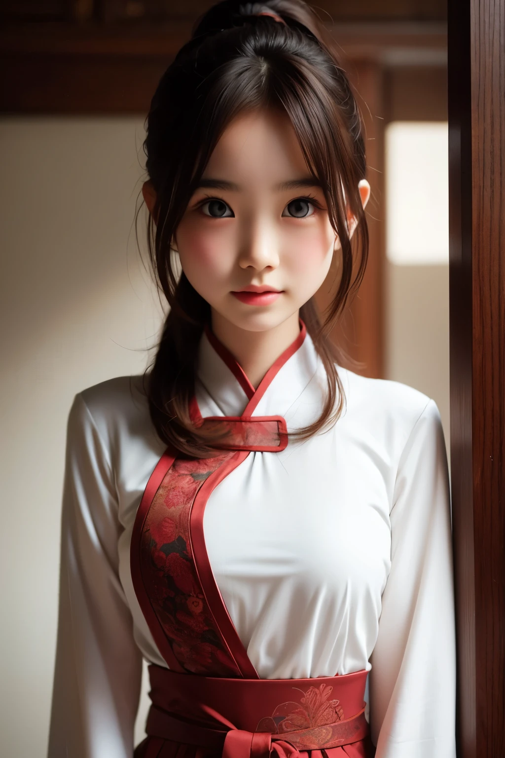 女の子, 古代中国の衣装, 全身, 日光, 澄んだ顔, きれいな白い背景, 傑作, スーパーディテール, 素晴らしい構成, ウルトラHD, 高品質, 非常に詳細, 公式アート, ユニフォーム 8k 壁紙, スーパーディテール, 32K
