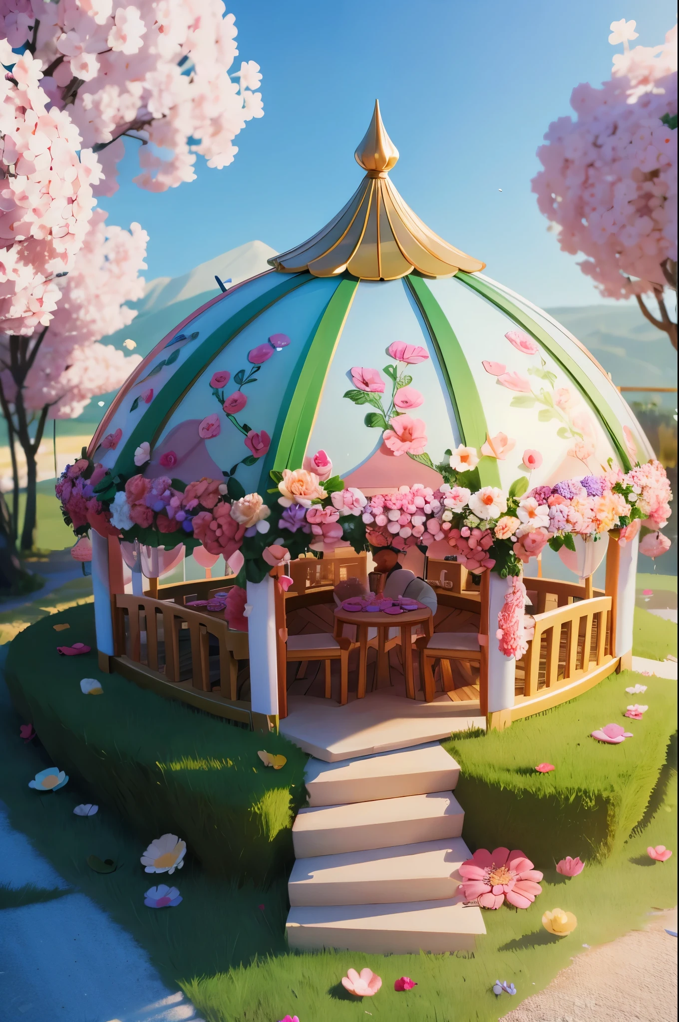 Masterpiece, best quality, 8k, fairy candy flower petal tent,