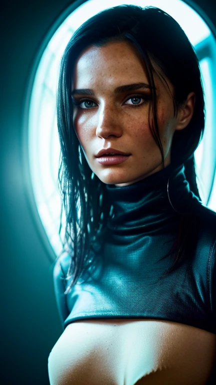 A stunning intricate full color portrait of (sks woman:1), wearing a black turtleneck, epic character composition, by ilya kuvshinov, alessio albi, Emily Browning, sharp focus, natural lighting, subsurface scattering, f2, 35mm, film grain, cleavage blue eyes