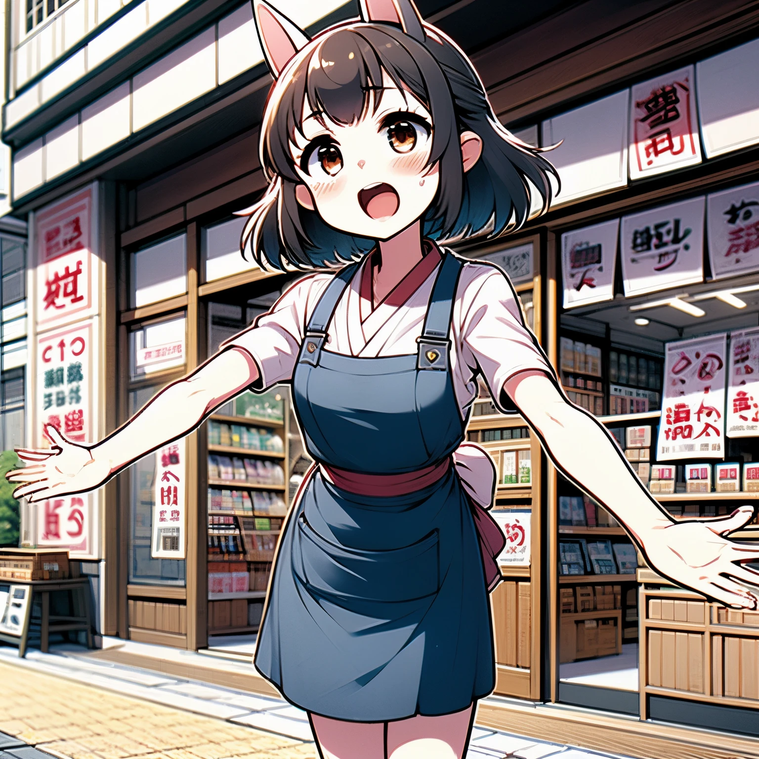 (Six Japanese girls)、masterpiece, 最high quality, high quality, High precision,Highly detailed 8K wallpapers、Obedient、Innocence、Signboard daughter、noon、Girl with an apron、Stand in front of the store、(Red shoulder、Flushed skin)、(Cute Apron、No underwear、Wearing a triangular hood)、(Shopping Street)、(Store clerk、Sweeping with a broom、Forced to masturbate)、(Actually, it&#39;s embarrassing、Blushing)、Cute daughter、Cute kids、(Watery eye、Sweat runs down your chest、Obscene atmosphere)、Mojimoji、(Very embarrassing)、defenseless、no warning、Cute squid belly、Innocence、Cute face、Somewhat excited、Thin chest、Cute Breasts、、thin、Before menarche、（girl、小daughter、Poor、Fox Ears、Fox&#39;s Tail、brown hair、Gray Hair、Slimming、Beautiful belly）、（girl、daughter、younger sister、）、