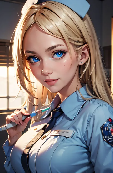 ((Best quality, 8k, Masterpiece: 1.3)), Highly detailed face and skin texture, Detailed eyes, textured skin, highres, nurse, hos...