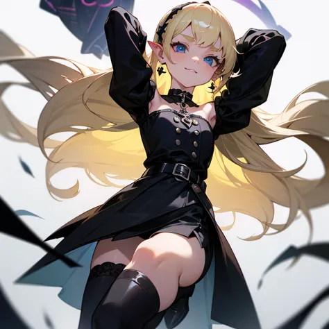 lolicon, gothic lolita, . young , 13 years old, polish, with very long, blonde and super light hair, almost almost white, with a...