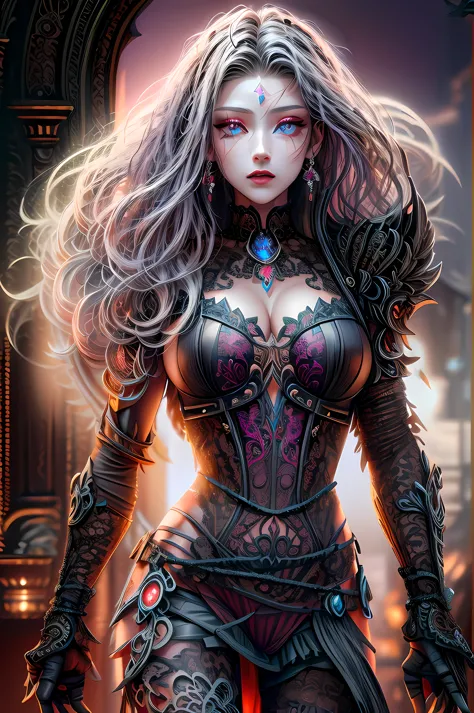 Arafed, dark fantasy art, gothic art, a picturr of a vampire ready for battle, female vampire, armed with a sword, wewring heavy...
