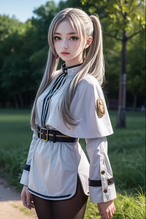 Freezing, Freezing, Long Hair, Twin tails, (Green Eyes:1.5), Grey Hair, Pointed Ears, Fairy,
break shirt, Long sleeve, jewelry, ...