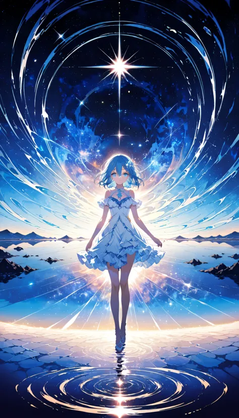 Absurd, High resolution, (Official Art, beautifully、aesthetic:1.2), (Shortsighted:1.15), (One girl, Blue Hair, Medium Hair, blue...