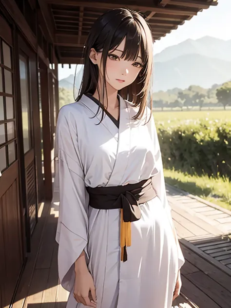 woman　slender　Slender　Small waist　Medium chest　Completely naked　Half naked　Light clothing　Giant Vibe　Giant　kimono　kimono　Backwar...