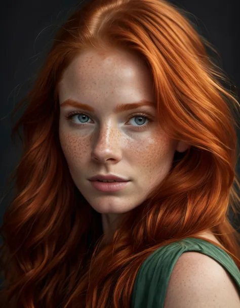 Super realistic image, high quality uhd 8K, of 1 girl,  detailed realistic, redhead, long ginger hair, highly detailed realistic...