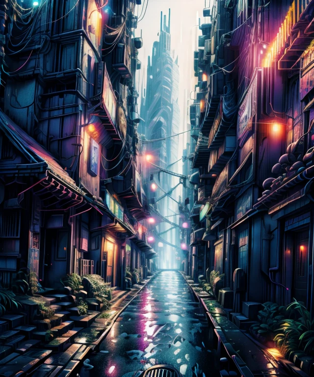 ((Top View: 1.3, Cyberpunk: 1.2, Street: 1.1), 2D Game Style, Pixel Art Style, Transparency, Powerful Colors, Advertising Lights, Roads and Cars Lively, Unique Charm! )