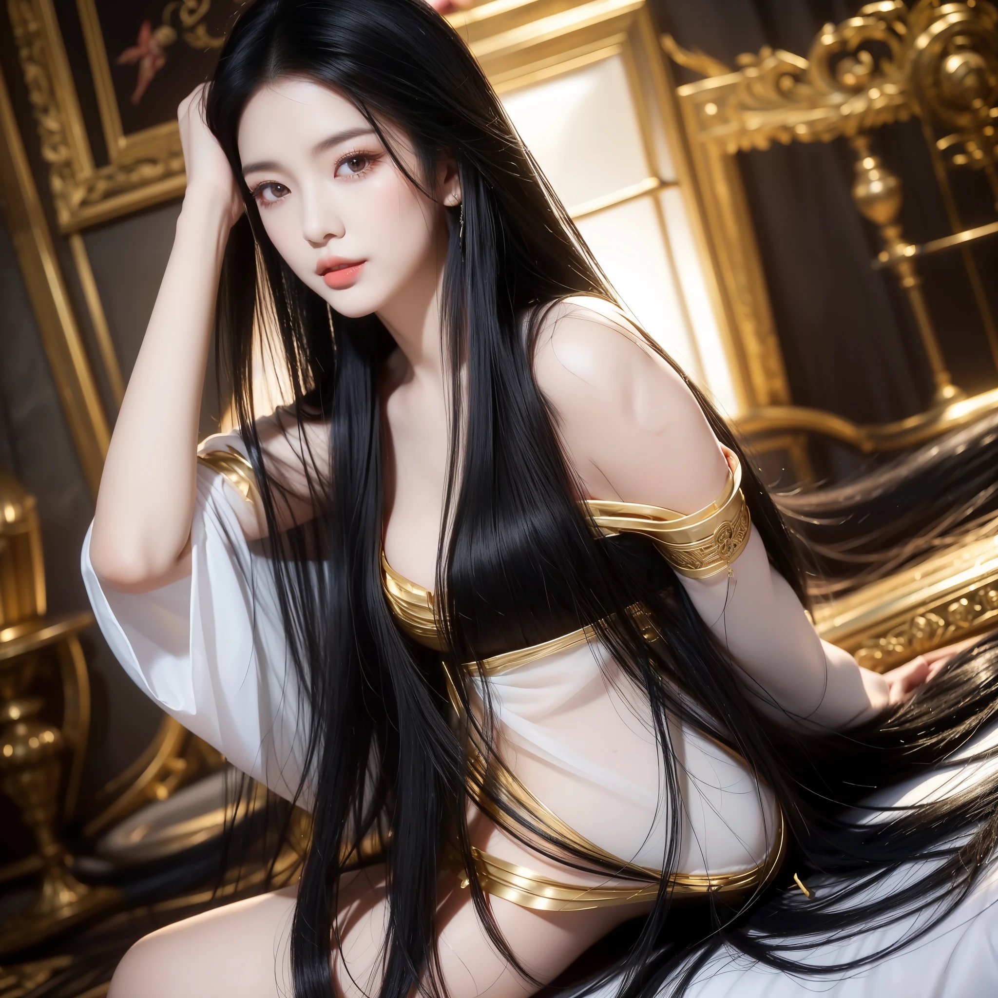 (Best image quality、highest quality、Highest Resolution、Ultra-realistic photos、Full body photo、）１People Girls、Very long black hair, about 10 meters long、Black hair longer than my height、Straight black hair、naked、She is lying down and spreading her long black hair out on the bed.、Boasting long black hair、Showing off her long black hair、Lots of long black hair、My hair is too long and I&#39;m at my wit&#39;s end、Maintaining the beauty of my hair is what gives me meaning in life、Don&#39;t forget to brush thoroughly every day、I shampoo every day、longest black hair in the world、The whole body is covered in black hair.、Brushing back long black hair、Long black hair is very heavy、My long black hair makes me look beautiful、Beautiful women all over the world admire my long black hair.、She appears in a shampoo commercial、I&#39;ve never had my hair cut since I was born.、Shiny black hair、My long black hair has been designated a national treasure.、My long black hair covers the whole bed.、Long black hair、My long black hair is worshipped all over the world.、Tied up with long black hair、Hair more beautiful than silk、Binding the body with long black hair、
