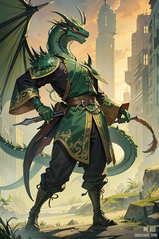 western style green dragon