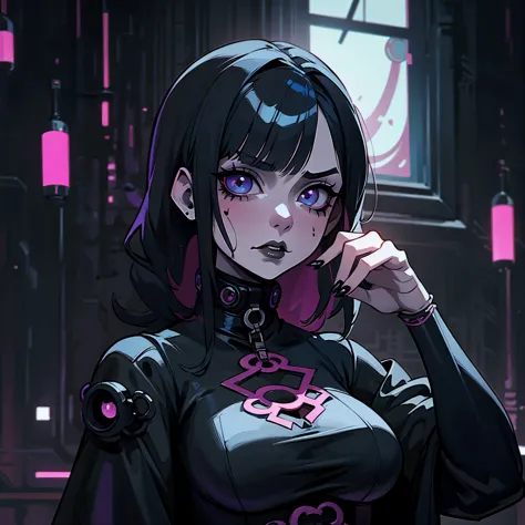 a close up of a person with a weird face and nails, gothic maiden anime girl, gothic - cyberpunk, cyberpunk horror style, gothic...