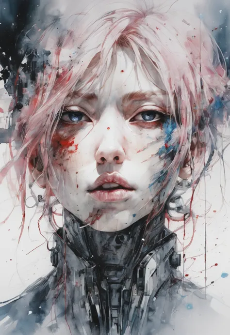 Futuristic cities、TOKYOcty、empty mechanical car、natta、Numerous cyborgs fighting surrounded by creepy cyborg DNAt."."agnes cecile...