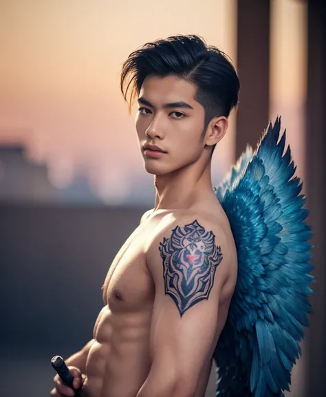  angel wings tattoo - SeaArt Al - Free Al Art Generator