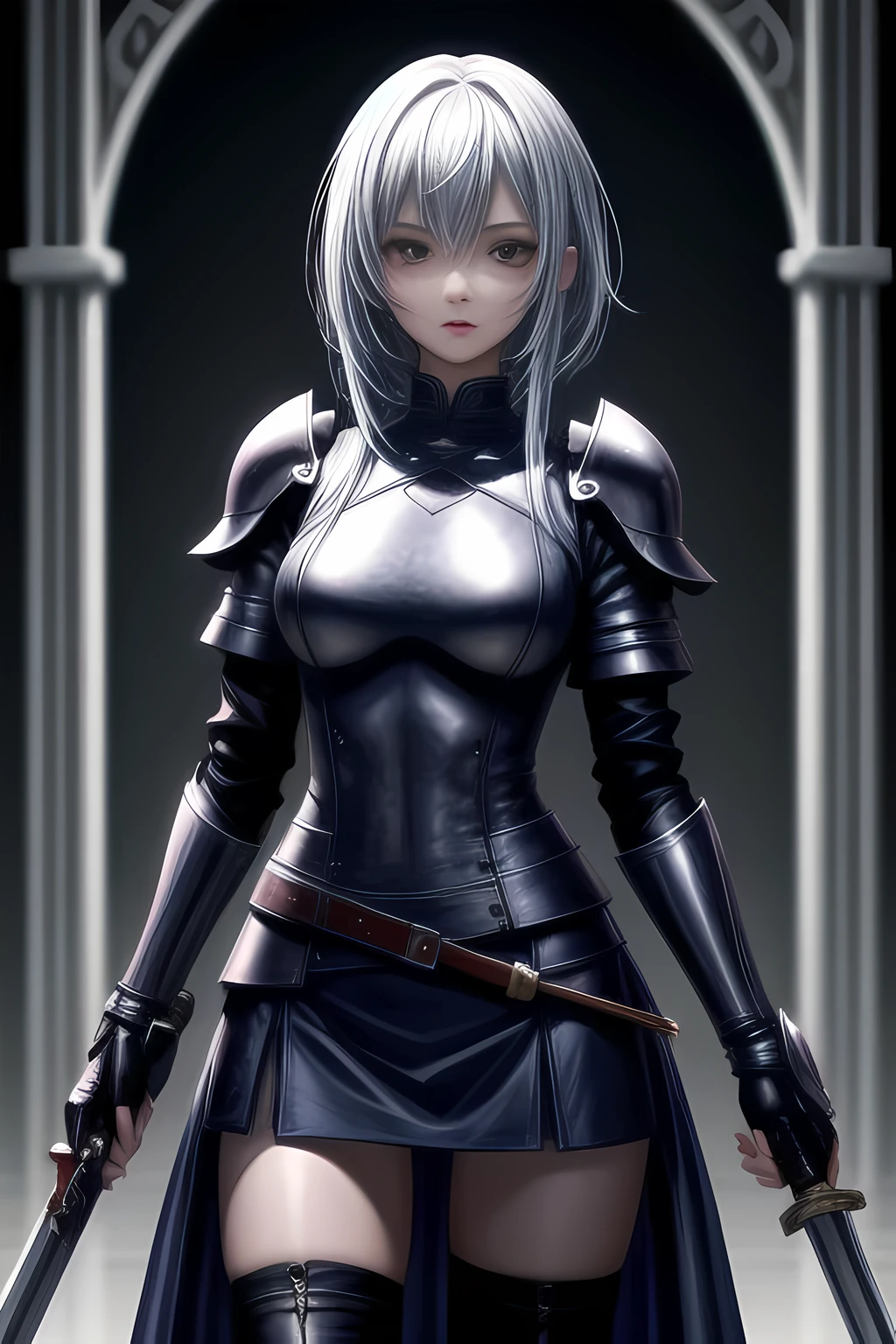 female Swordsman in swordsman armor