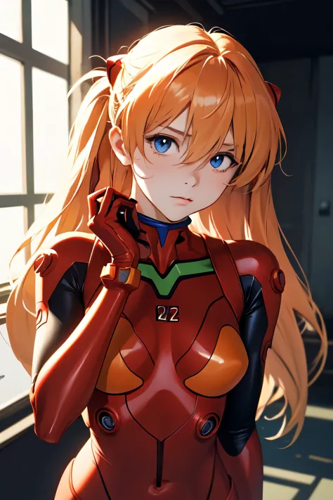 (masterpiece, highest quality), One girl, Beautiful Face, Beautiful body, souryuu_Asuka_Langley, Plug Suit, Bodysuits, Interface...