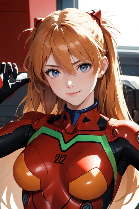 (masterpiece, highest quality), one girl, beautiful face, beautiful body, souryuu_asuka_langley, plug suit, bodysuits, interface...