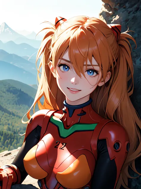 (masterpiece, highest quality), one girl, beautiful face, beautiful body, souryuu_asuka_langley, plug suit, bodysuits, interface...