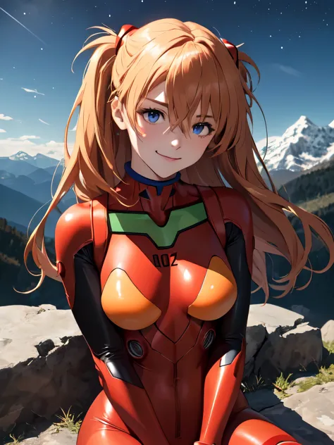 (masterpiece, highest quality), One girl, Beautiful Face, Beautiful body, souryuu_Asuka_Langley, Plug Suit, Bodysuits, Interface...