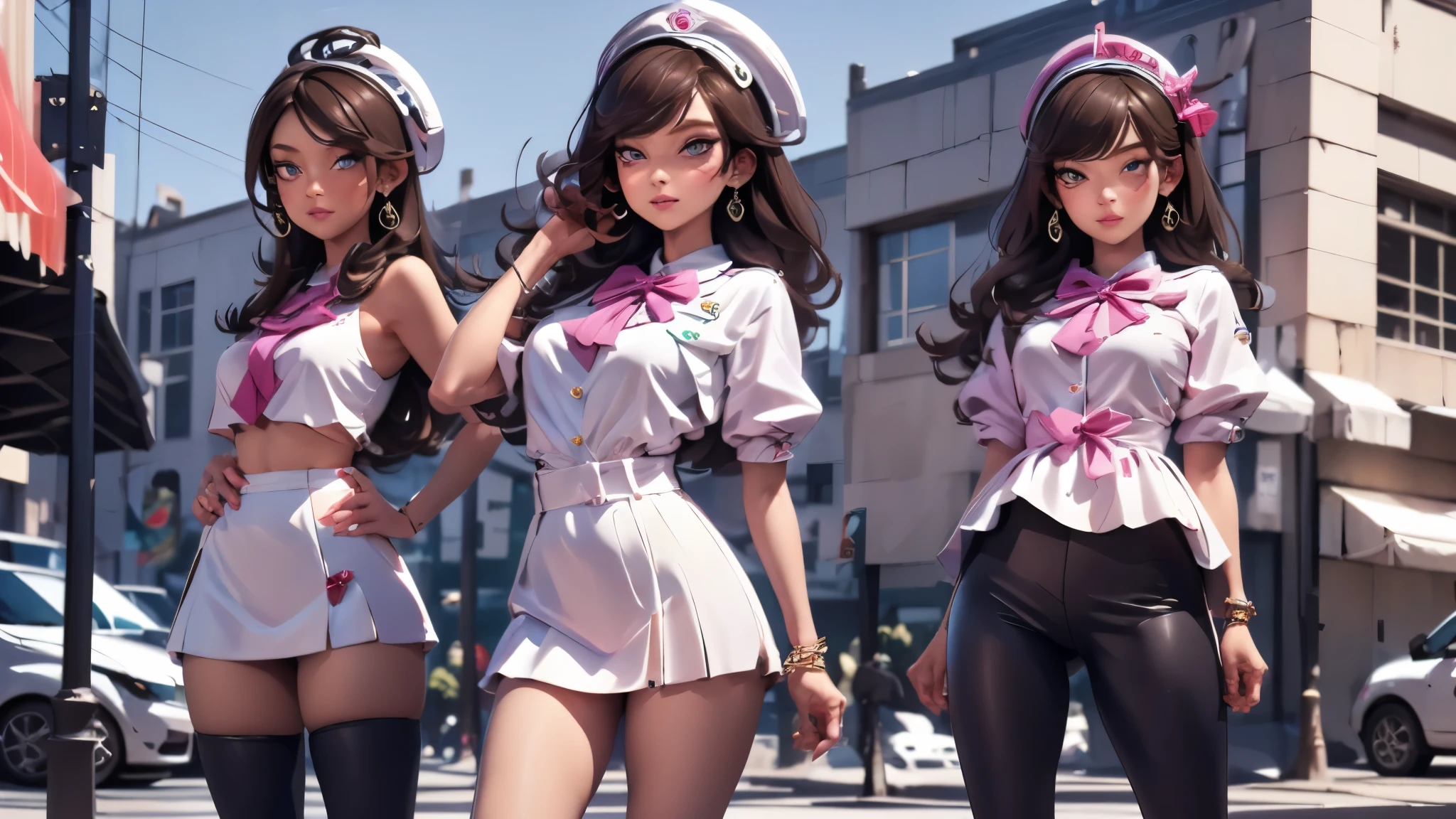 ((We have 4:1.8))、(4 sisters)、gal、(neon street)、(Four tall high school girls with model figures:1.7)、(Standing facing this), (best quality,4k,8k,highres,masterpiece:1.2),ultra-detailed,(realistic,photorealistic,photo-realistic:1.37),portraits,[close up],[women],[group],[short skirts],A close up of a group of women in short skirts, beautiful detailed eyes,beautiful detailed lips,extremely detailed faces,gorgeous makeup,stylish hairstyles,fashionable outfits,sassy poses,confident expressions,city backdrop,vibrant colors,soft lighting,colorful bokeh. ultra-high-quality. ultra detail.
