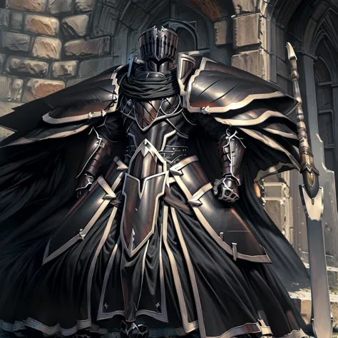 (masterpiece, best quality, detailed:1.2)
BlackKnight_fe,
Armor,
Cape,
Helmet,
Sword,rd,
shield,
The cloak is black on both side...
