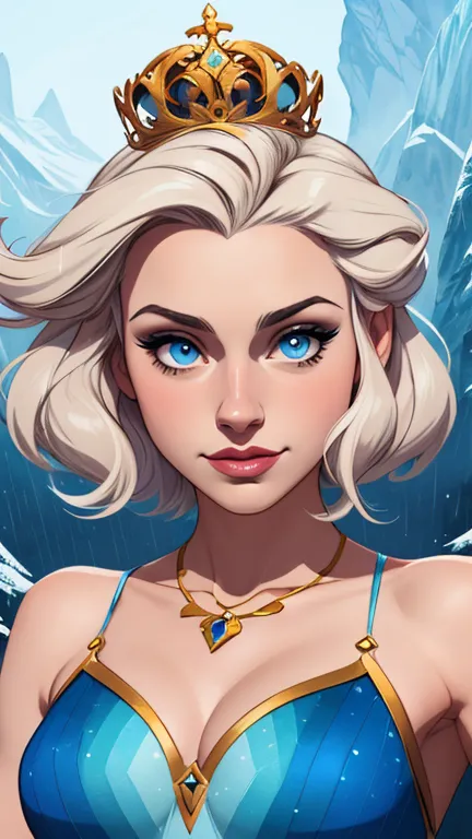 Personagem mulher Rainha Anna de Arendelle com marcas de guerras Imagem de desenho animado de uma mulher .Ilustra??o estilo dese...