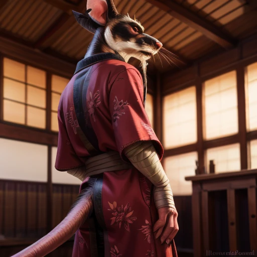 low-angle view,
standing, dojo, japanese temple, inside, clothed, kimono, red kimono, rat tail, red eyes, goatee, brown body, white fur, black fur, bandages, safe,
(master splinter:1.2), rear view, cum filled butt: 1.35, flaccid penis, juicy balls, solo, no clothes
BREAK,
by bruteandbrawn, by personalami, by kenket, (intricate, high detail, film photography, soft focus, RAW candid cinema,
photorealism, realistic, photorealistic, analog style, subsurface scattering,
masterpiece, best quality, ultra realistic, 8k)