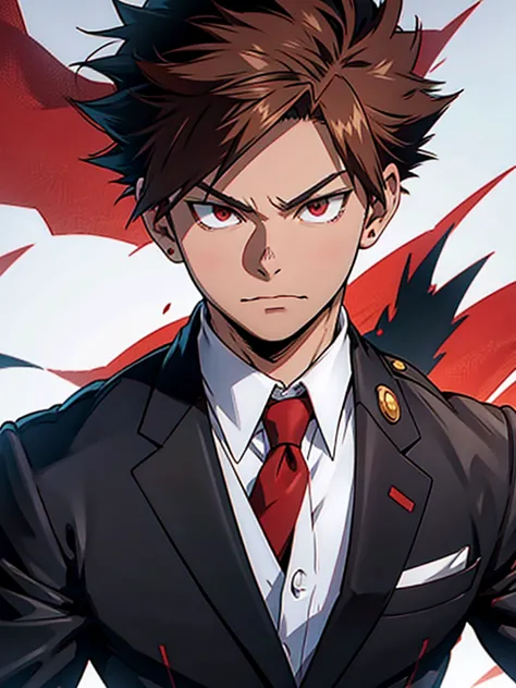 rubio, ojos rojos, bakugo katsuki, boku no hero, traje ajustado, corbata, sujetar corbata