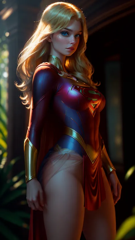 a stunning masterpiece of art featuring the radiant superheroine, supergirl, comes to life in this high quality, ultra detailed ...