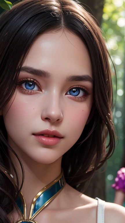 (ultra-detailed,photorealistic),3 girls,bunny,cyborg,beautiful detailed eyes,beautiful detailed lips,long eyelashes,sparkling eyes,girls in colorful costumes,background filled with flowers and trees,soft lighting,bright colors,concept artists