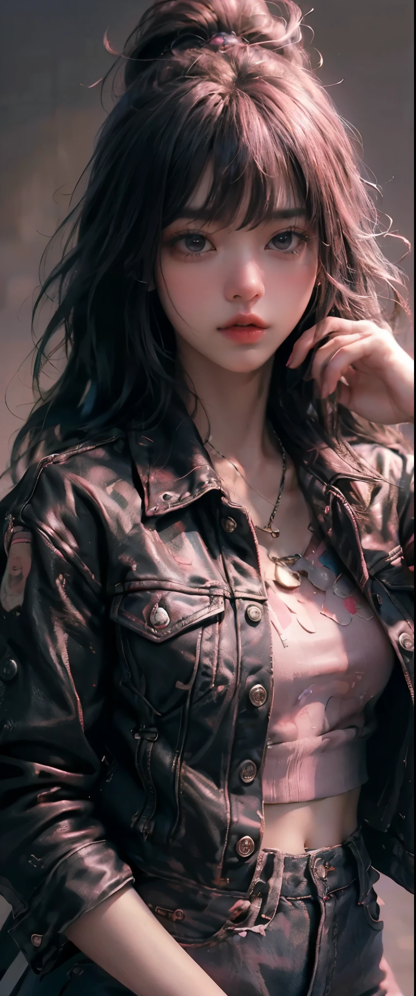 Lisa black pink realistic, artist realistic,pink jackets,((masterpiece, highest quality, Highest image quality, High resolution, photorealistic, Raw photo, 8K)), Retro Game, Nintendo, SEGA, Namco, CAPCOM,