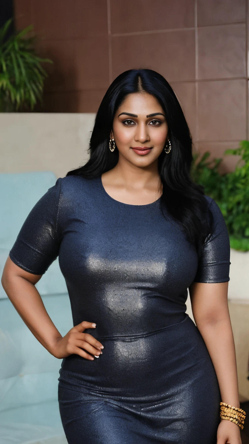 Anusha hot photos in black dress - SeaArt AI