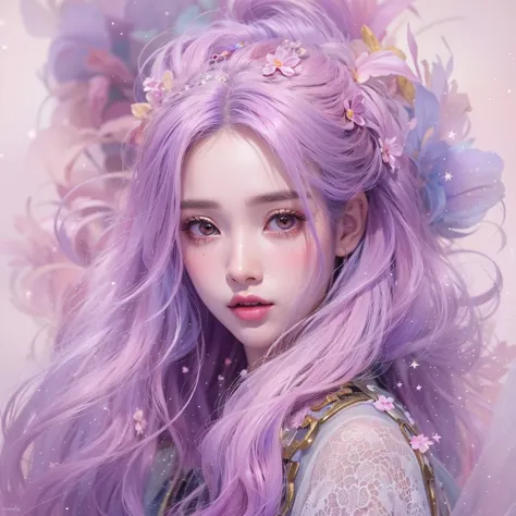 （（（Single eyelid）））Snow hoop exclusion area 32K（tmasterpiece，k hd，hyper HD，32K）Long flowing purple-pink hair，Autumn Pond，zydink，...