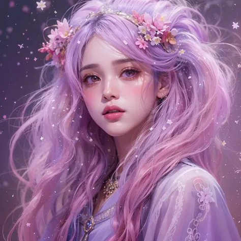 （（（Single eyelid）））Snow hoop exclusion area 32K（tmasterpiece，k hd，hyper HD，32K）Long flowing purple-pink hair，Autumn Pond，zydink，...