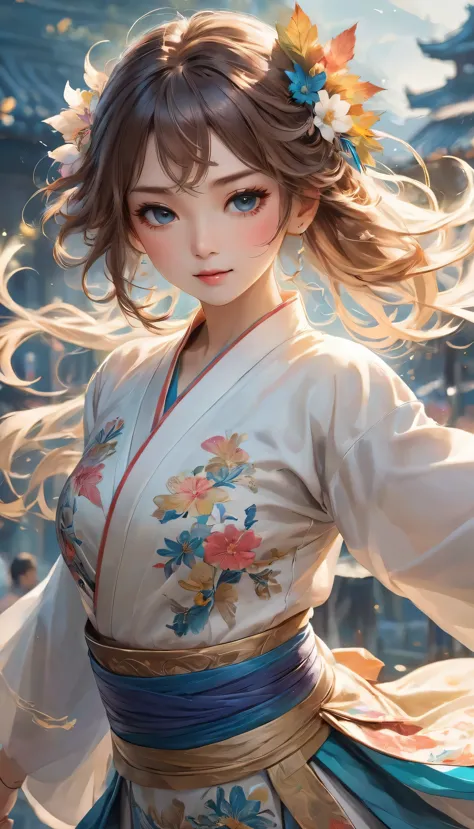 Holding a sword,A swordsman ready to fight,She is dressed as a female dancer.,Ready your sword,An illustration,animation,The swordsman disguised himself as a woman to lure his enemies off guard.,Beautiful and cool,Neutral facial features,Empty sake barrel,...