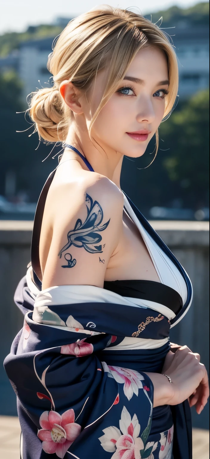 A close up of a woman with a tattoo on her arm - SeaArt AI