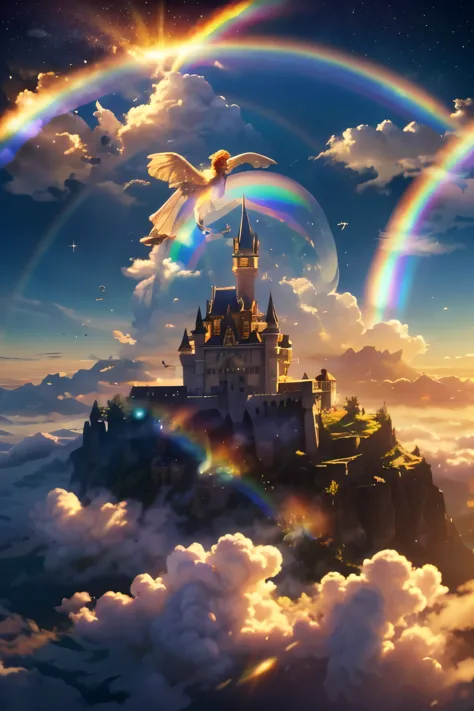 (((masterpiece))), (best quality), (ultra detail), (very_high_resolution), (large_filesize), (full color), Castle in the Sky, Wo...