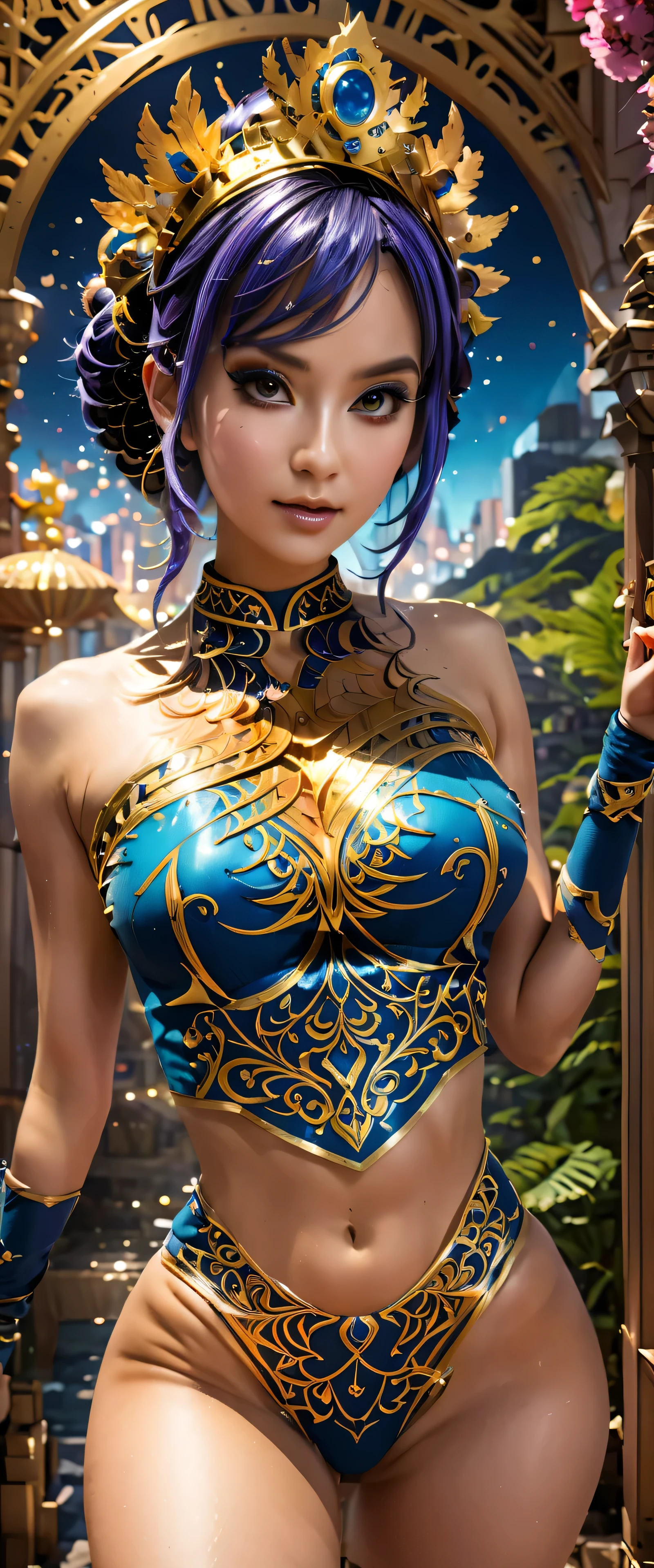 (best quality,4k,8k,highres,masterpiece:1.2),ultra-detailed,realistic,cosplay girl,costume,character depiction,attention to detail,expressive eyes,detailed makeup,striking pose,hair accessories,fantastic background,concept artists,vivid colors,dynamic lighting,bokeh,playful expression,creative props,designer clothing,androgynous appearance,masterful craftsmanship,impressive craftsmanship,immaculate attention to detail,lifelike representation,high-quality materials,photorealistic rendering,anatomically_perfect_body_proportions,anime-inspired style,beautifully textured fabric,eye-catching patterns,exquisite embroidery,ornate designs,intricate beading,stunning headpiece,dramatic lighting,soft shadows,brilliant colors,magical atmosphere,impressive backdrop,imaginative setting,surreal environment.STOP.Safe_for_Work:2