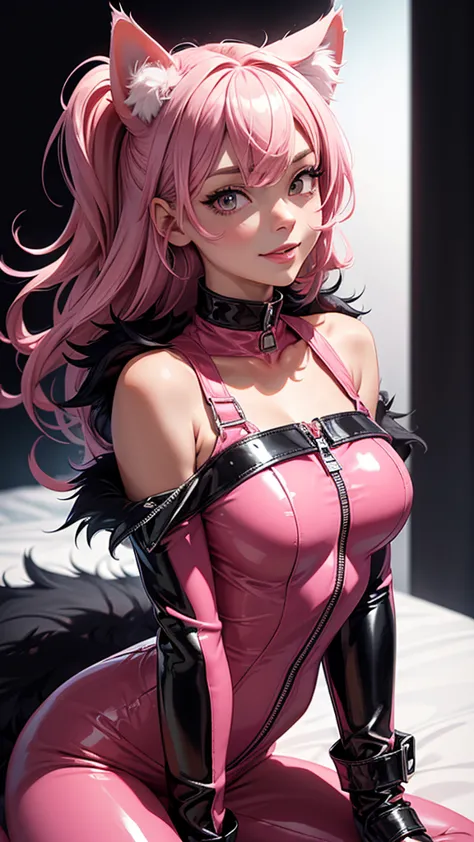 (high resolution, upper body, soft skin:1.2),(best illustration,masterpiece:1.2),ultra-detailed,[(cat ears,black fur,pink inside...