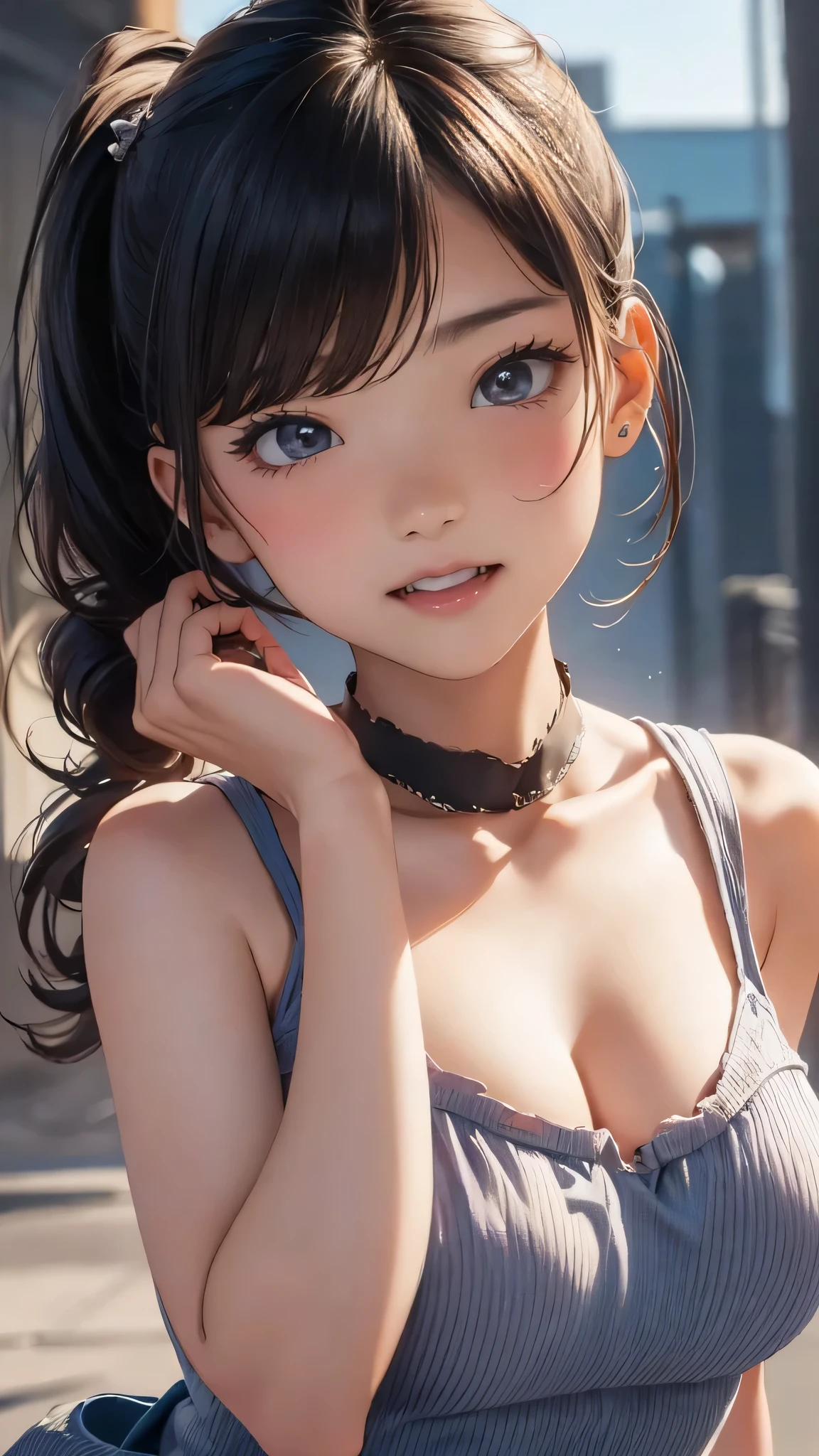 looking at viewer,high school girl,(random pose),(Thin type),(large breasts),(random hairstyle),(Highest image quality, (8K), Ultra-realistic, Best Quality, High quality, High Definition, high quality texture, high detailing, Beautiful detailed, fine detailed, extremely details CG, Detailed texture, realistic representation of face, masterpiece, presence)