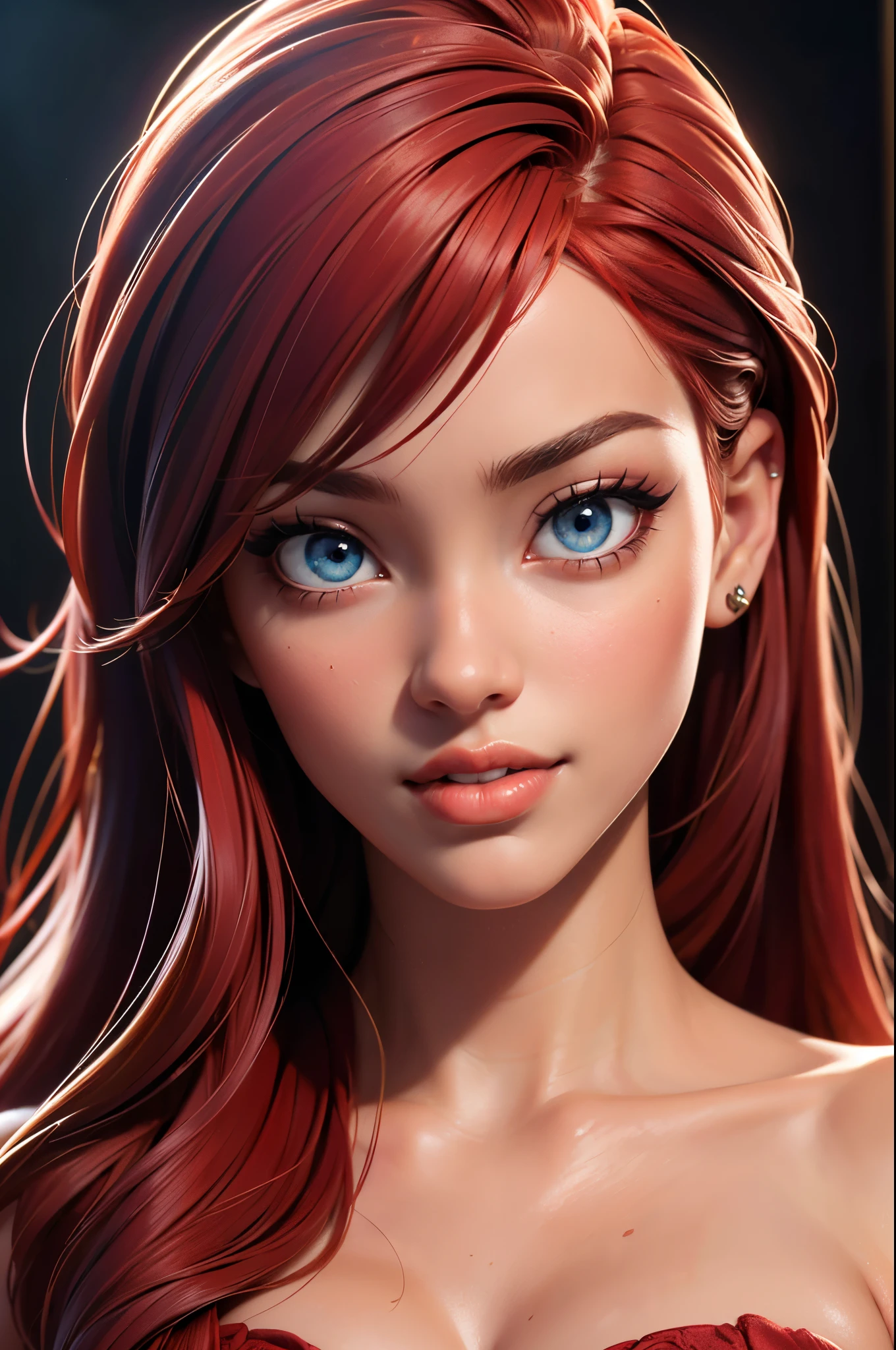 (jovem ruiva sexy,corpo perfeito,posando,modelo,estágio,salão de luxo),(pintura a óleo),(rosto detalhado,Olhos lindos,lábios detalhados),(melhor qualidade,alta resolução:1.2),(realista),(Retrato),(cores vibrantes),(iluminação suave) 2, feliz